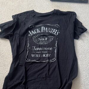 Jack Daniels Black Short Sleeve Logo Tee - Silver Print